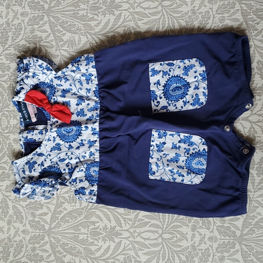 Blue and white bubble onesie